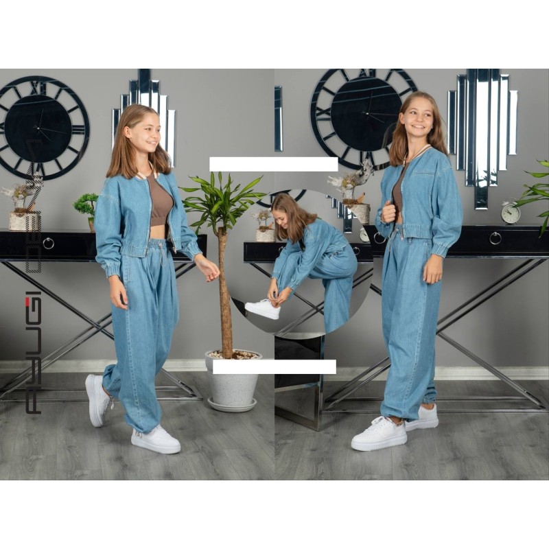 ÖNDEN PİLELİ GENİŞ PANTALON - LACİVERT