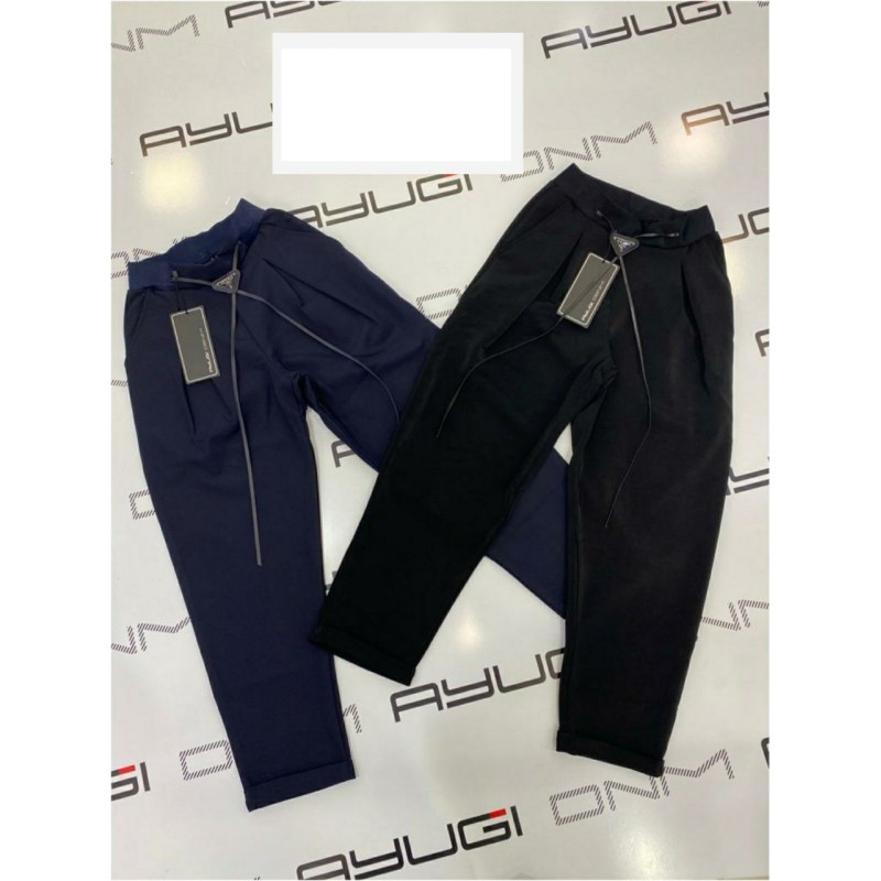 MOM MOLD TIE PANTS - NAVY BLUE