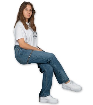 KOT PANTALON YANDAN FERMUARLI - LACİVERT